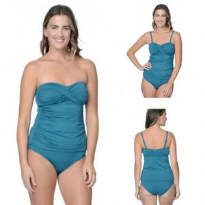 Jantzen Vamp Bandeau Tankini Top and Bikini Bottom Size 12